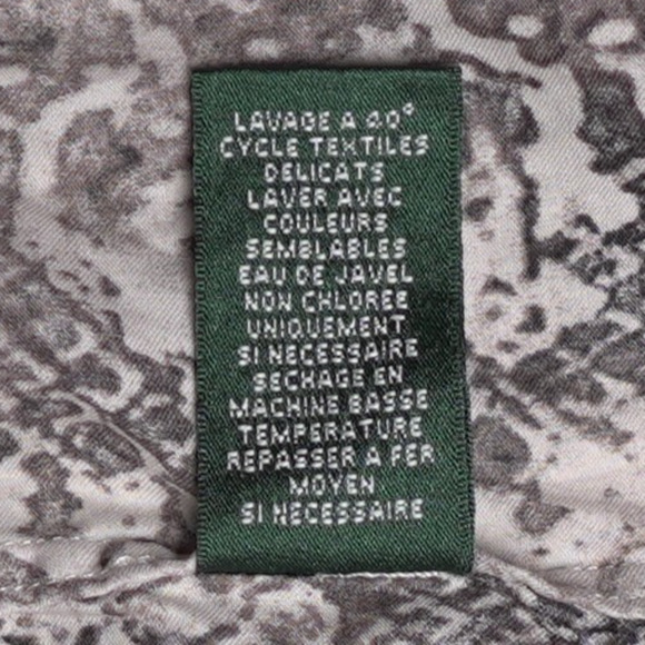 Lauren Ralph Lauren Animal Print Button-Down Shirt L 100% Cotton 3/4 Sleeve Prep - Picture 6 of 7